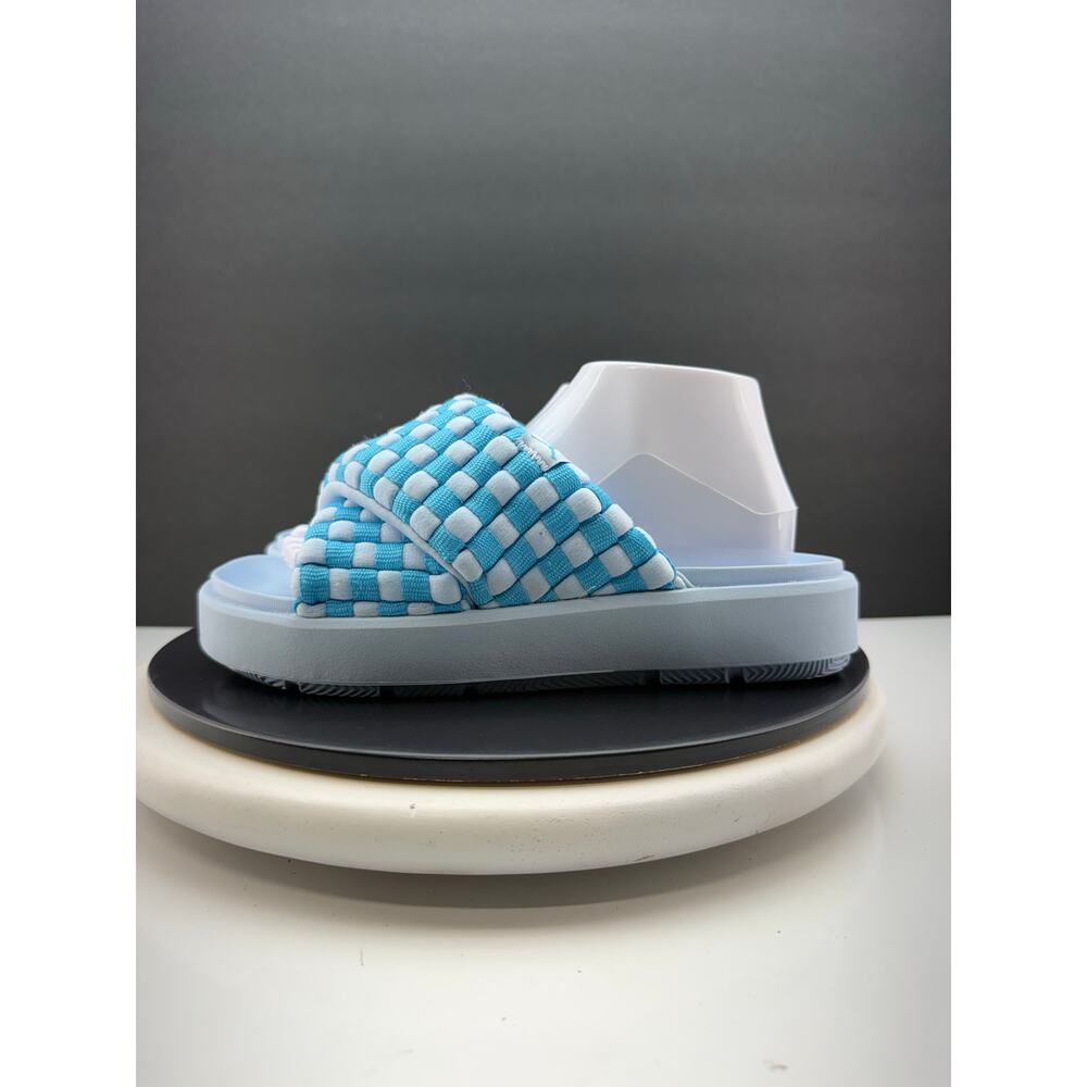 Jordan Women’s Woven Slide Sandals in Light Blue and White